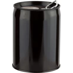1 Gallon Black Tight Head Steel Pail, Rieke Opening, Epoxy Phenolic Lining