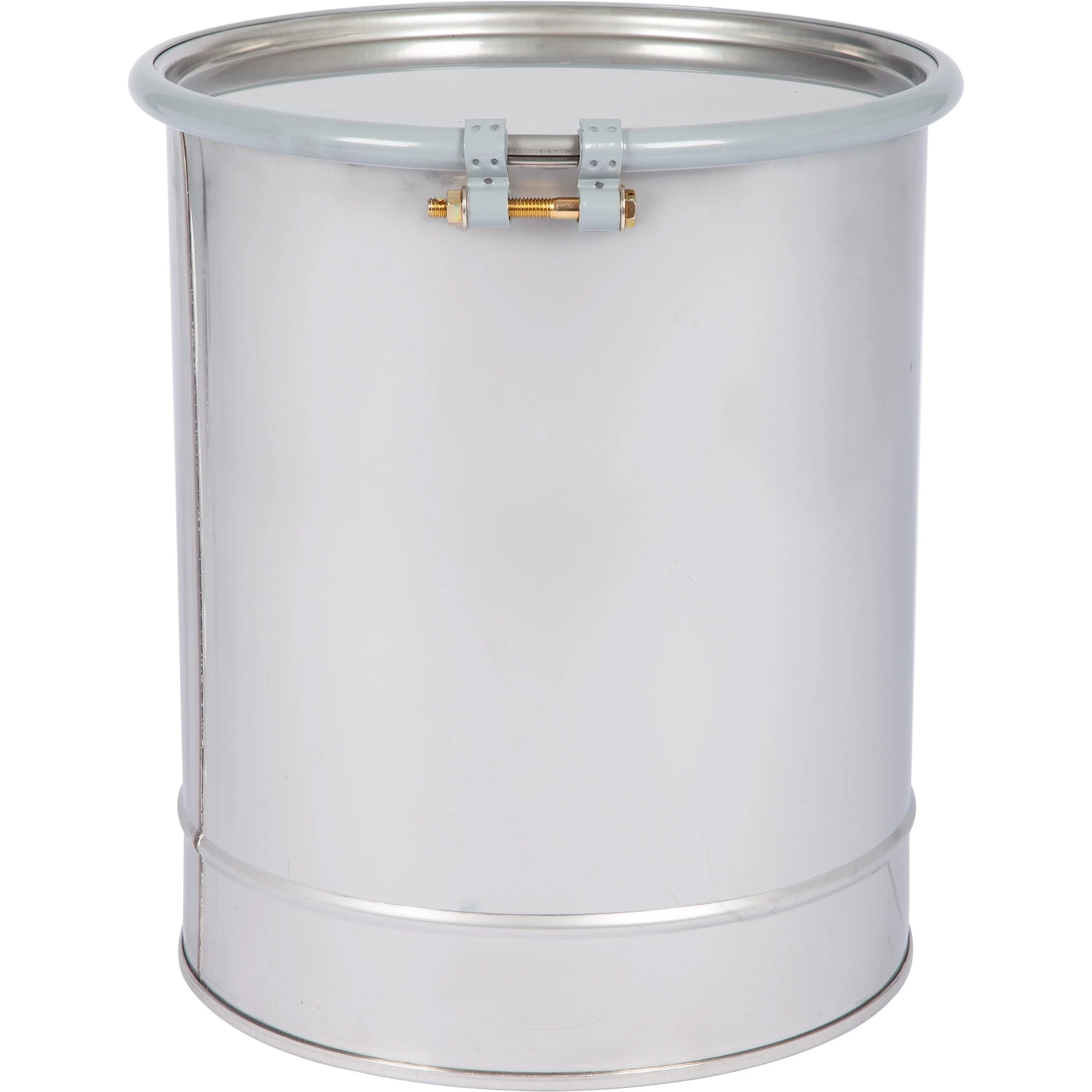 10 Gallon Stainless Steel Drum, UN Rated, Cover W/Bolt Ring 3 10 Gallon Stainless Steel Drum, UN Rated, Cover W/Bolt Ring
