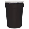 30 Gallon Black Plastic Drum, Taper Sided, UN Rated, Cover W/Metal Lever Lock 2 30 Gallon Black Plastic Drum, Taper Sided, UN Rated, Cover W/Metal Lever Lock -container 1601mblk 1