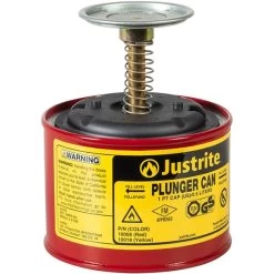 1 Pint Red Steel Plunger Dispensing Can