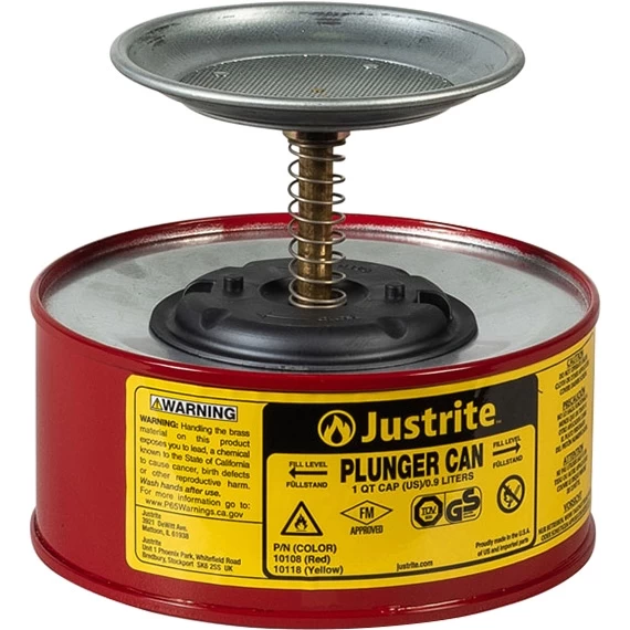 1 Quart Red Steel Plunger Dispensing Can 3 1 Quart Red Steel Plunger Dispensing Can