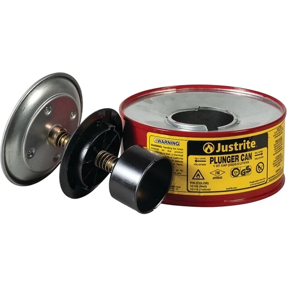 1 Quart Red Steel Plunger Dispensing Can 4 1 Quart Red Steel Plunger Dispensing Can - Image 2