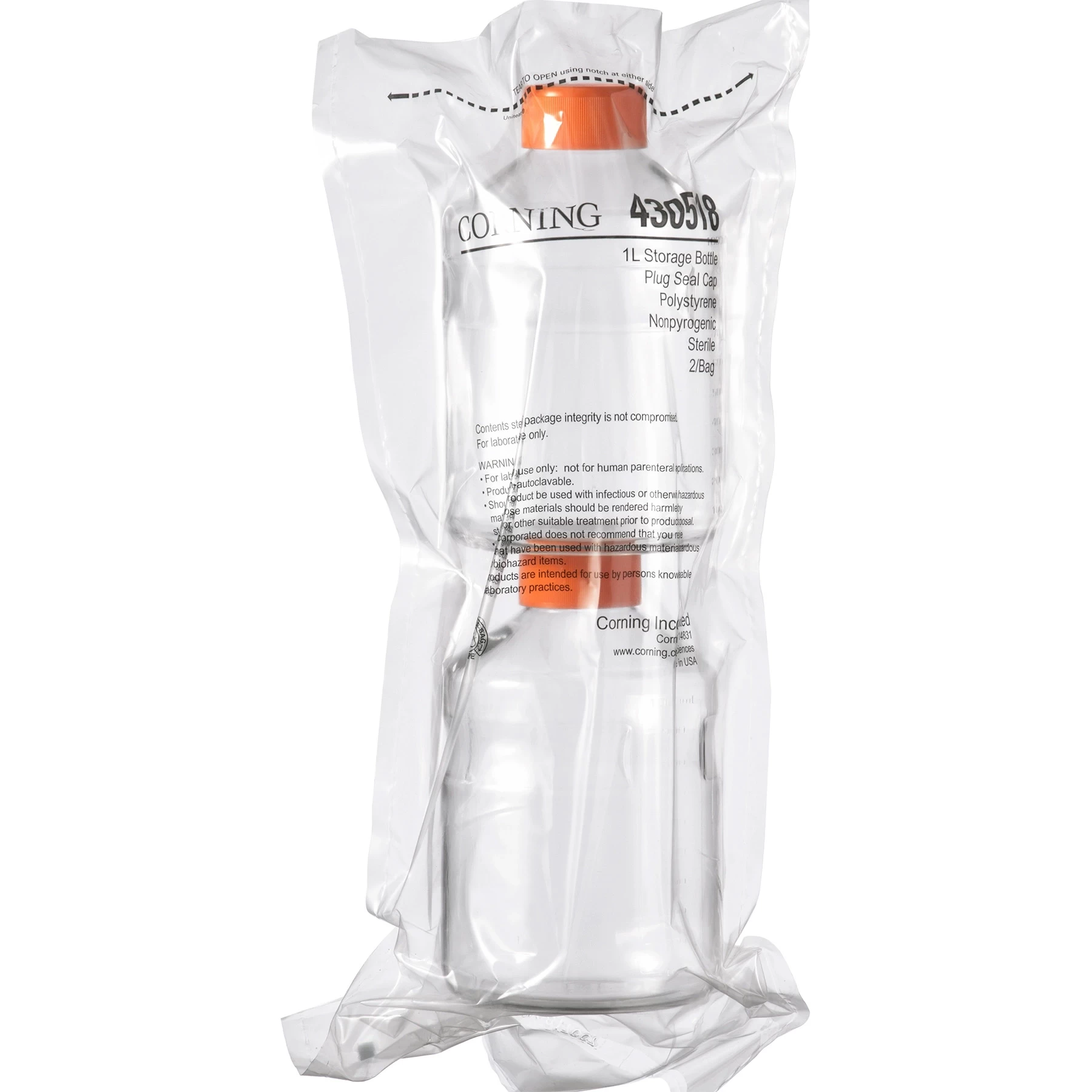 1L Clear PS Plastic Easy-Grip Media Bottle W/Cap, 24/cs (Corning® #430518) 8 1L Clear PS Plastic Easy-Grip Media Bottle W/Cap, 24/cs (Corning® #430518) - Image 6