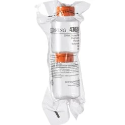 250ml Clear PS Plastic Easy-Grip Media Bottle W/Cap, 24/cs (Corning® #430281) -container 250ml clear ps plastic easy grip media bottle with cap 24 case corning 430281 68w281 6