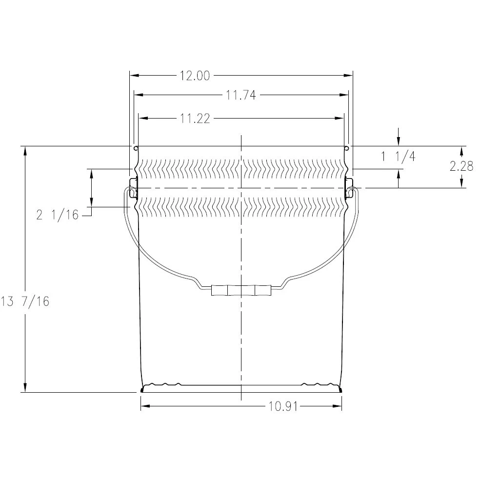 5 Gallon Black Steel Pail (26 Gauge), UN Rated, Gold Phenolic Lining (S3 Series) 6 5 Gallon Black Steel Pail (26 Gauge), UN Rated, Gold Phenolic Lining (S3 Series) - Image 4