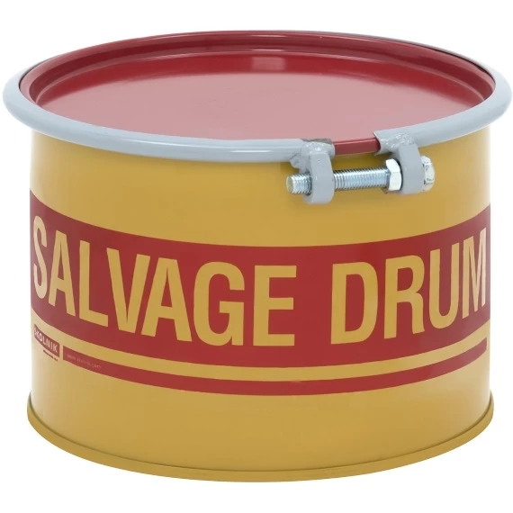 5 Gallon Steel Salvage Drum, UN Rated, Cover W/Bolt Ring Closure, Lined 3 5 Gallon Steel Salvage Drum, UN Rated, Cover W/Bolt Ring Closure, Lined