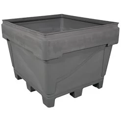 229 Gallon Gray Heavy Duty Bin, 4-Way Replaceable Base, ArmorBin® 3036