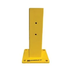 18.5" Heavy Duty Single Rail Post, Offset Column, Yellow, 13 Gauge Steel