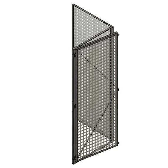 Gray Steel Mesh Bulk Storage Locker, 2-Sided Add-On Unit, Single Tier, 60" X 36" X 90" 3 Gray Steel Mesh Bulk Storage Locker, 2-Sided Add-On Unit, Single Tier, 60" X 36" X 90"