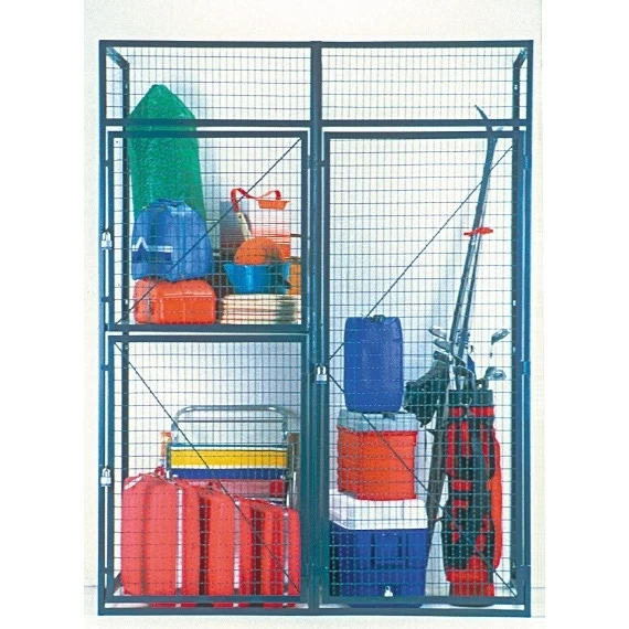 Gray Steel Mesh Bulk Storage Locker, 2-Sided Add-On Unit, Single Tier, 60" X 36" X 90" 4 Gray Steel Mesh Bulk Storage Locker, 2-Sided Add-On Unit, Single Tier, 60" X 36" X 90" - Image 2