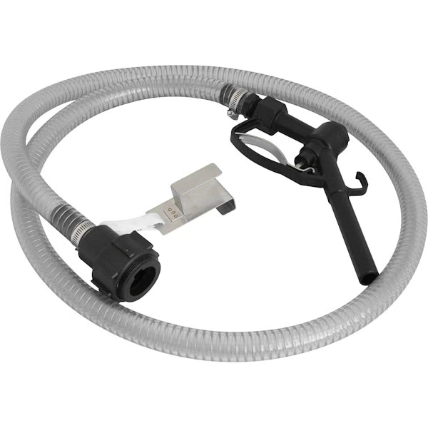 8' PVC Hose Kit, PP Nozzle, 2" Female NPT, For Drums Or IBC Totes 3 8' PVC Hose Kit, PP Nozzle, 2" Female NPT, For Drums Or IBC Totes