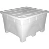 180 Gallon Natural Heavy Duty Bin W/Lid, 4-Way Base, Tra-Tote (Atlantic Model) -container 26bo34 1