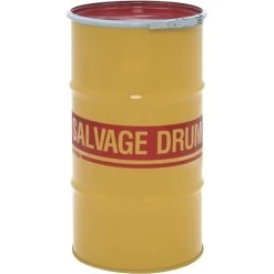 16 Gallon Steel Salvage Drum, UN Rated, Cover W/Lever Lock Ring Closure