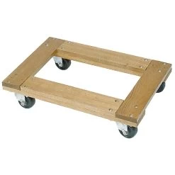 Wesco 24" X 16" Wood Dolly, Flush Open Deck, 4" Casters, 1,200 Lb. Capacity