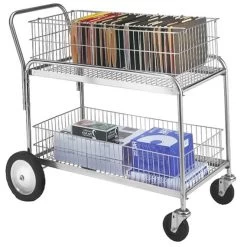 Wesco 23.75" X 43" Wire Office File Cart, 250 Lb. Capacity