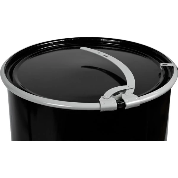55 Gallon Steel Drum, Black, Straight Sided, Unlined, 20GA, Cover W/Lever Lock Ring 6 55 Gallon Steel Drum, Black, Straight Sided, Unlined, 20GA, Cover W/Lever Lock Ring - Image 4