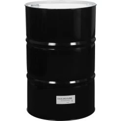 55 Gallon Black Tight Head Steel Drum, UN Rated, Unlined
