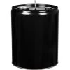5 Gallon Black Tight Head Steel Pail (24 Gauge), 2" & 3/4" Fittings (UN1A1/Y2.1/300)