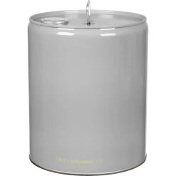 5 Gallon Gray Tight Head Steel Pail, Rieke Opening, Pigmented Phenolic Lining