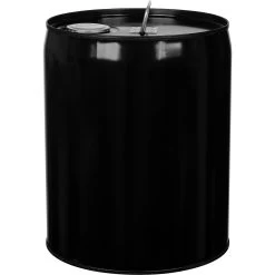 Lancaster 5 Gallon Black Tight Head Steel Pail, Rieke Opening, Unlined