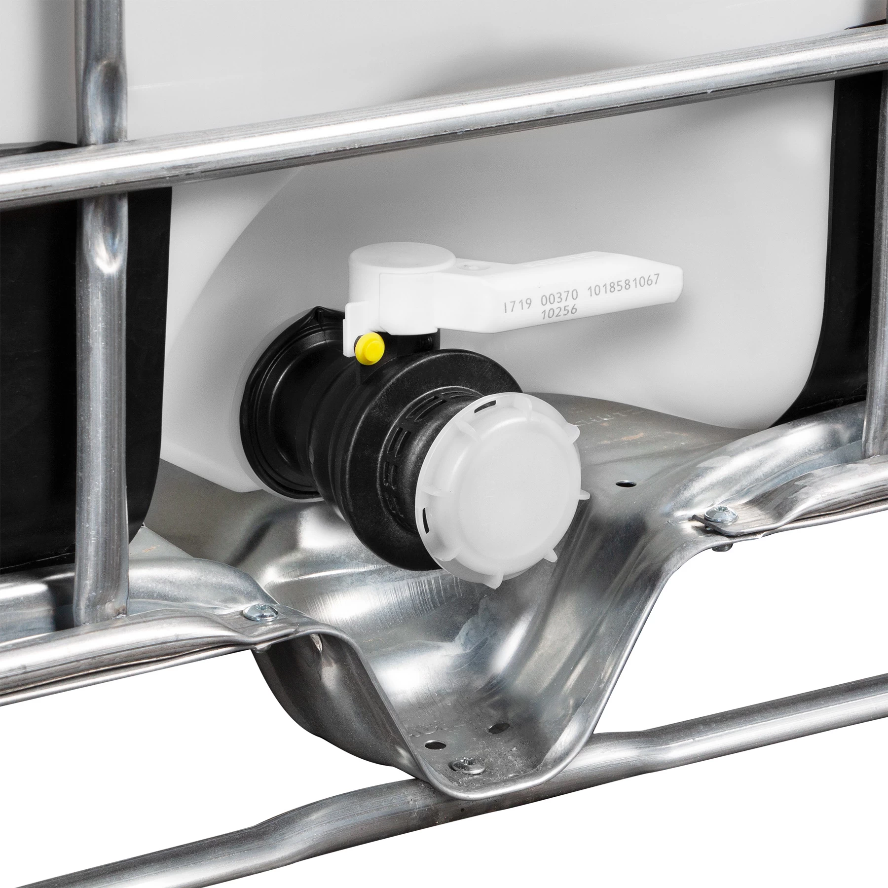 330 Gallon Schuetz IBC Tote, Rebottled, UN Rated, 2" Camlock Valve, Various Pallet Styles 5 330 Gallon Schuetz IBC Tote, Rebottled, UN Rated, 2" Camlock Valve, Various Pallet Styles - Image 3