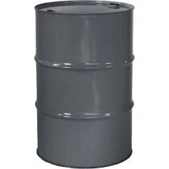 55 Gallon Durkee Gray Tight Head Steel Drum, Reconditioned, UN Rated, 2" & 3/4" Fittings, Unlined