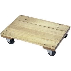 Wesco 24" X 16" Wood Dolly, Solid Platform, 4" Casters, 1,200 Lb. Capacity