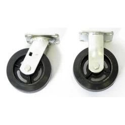 Wesco 6" X 2" Moldon Rubber Casters Set, 1,800 Lb. Capacity, For Steel Platform Trucks