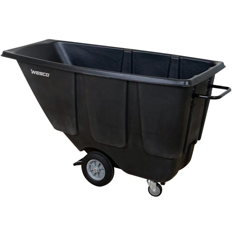 Wesco 1/2 Cu. Yd. Black Utility Tilt Cart, 450 Lb. Capacity 3 Wesco 1/2 Cu. Yd. Black Utility Tilt Cart, 450 Lb. Capacity
