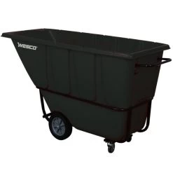 Wesco 1 Cu. Yd. Black Standard Tilt Cart, 1,250 Lb. Capacity