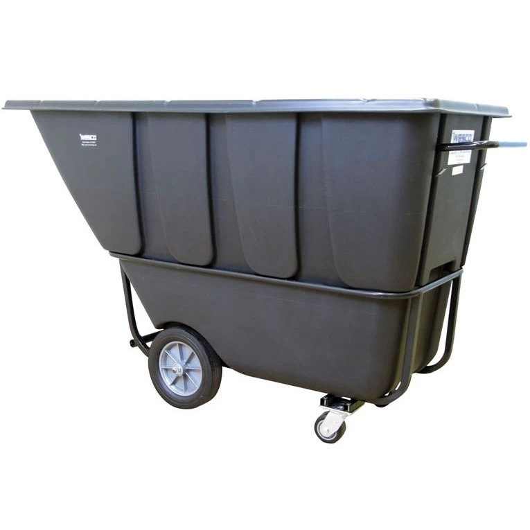 Wesco 1 Cu. Yd. Black Heavy-Duty Tilt Cart, 2,100 Lb. Capacity 3 Wesco 1 Cu. Yd. Black Heavy-Duty Tilt Cart, 2,100 Lb. Capacity