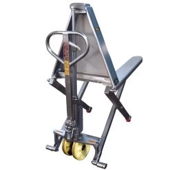 Wesco Stainless Steel Manual Telescoping High Lift Pallet Jack, 27" X 46" (2,200 Lbs.)