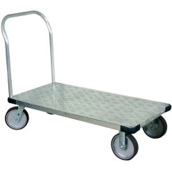 Wesco 24" X 36" Aluminum Platform Truck, Thrifty-Plate, Light-Duty, 6" X 2" Rubber Casters, 2,000 Lb. Capacity