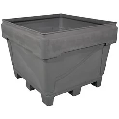 207 Gallon Gray Heavy Duty Bin, 4-Way Replaceable Base, ArmorBin® 3033