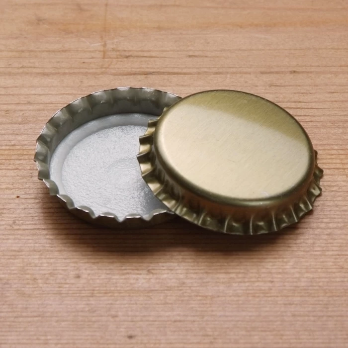 Gold Beer Bottle Caps, 29 Mm Pry-Off Crown, 100/pk 3 Gold Beer Bottle Caps, 29 Mm Pry-Off Crown, 100/pk