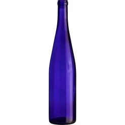 750 Ml Cobalt Blue Stretch Hock Wine Bottles, 12/cs