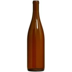 750 Ml Amber California Hock Wine Bottles, Cork 12/cs