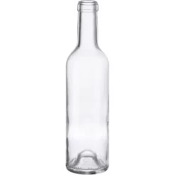 375 Ml Clear Bordeaux Wine Bottles, Punted, Cork 12/cs
