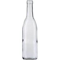 375 Ml Clear Burgundy Wine Bottles, Cork, 24/cs