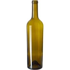 750 Ml Antique Green Bordeaux Wine Bottles, Punted Bottom, Taper, Cork, 12/cs