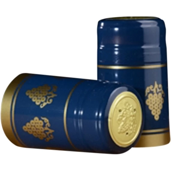30 X 55mm Blue W/Gold Grapes PVC Capsules W/Tear Tab, 100/cs 3 30 X 55mm Blue W/Gold Grapes PVC Capsules W/Tear Tab, 100/cs
