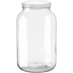 1 Gallon (128 Oz.) Wide Mouth Glass Jar, 110mm 110-2070, 4/cs -container 30wa75 4