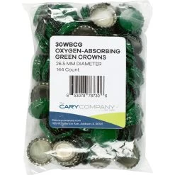 Green Beer Bottle Caps, Oxygen Absorbing, 26 Mm Pry-Off Crown, 144/bag 9 Green Beer Bottle Caps, Oxygen Absorbing, 26 Mm Pry-Off Crown, 144/bag -container 30wbcg 4 1