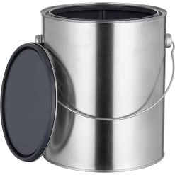 container 12 1 Gallon Metal Paint Can W/Ears, Bail And Lid, Gray Epoxy Phenolic Lined, 7.688" H (Case Pack)