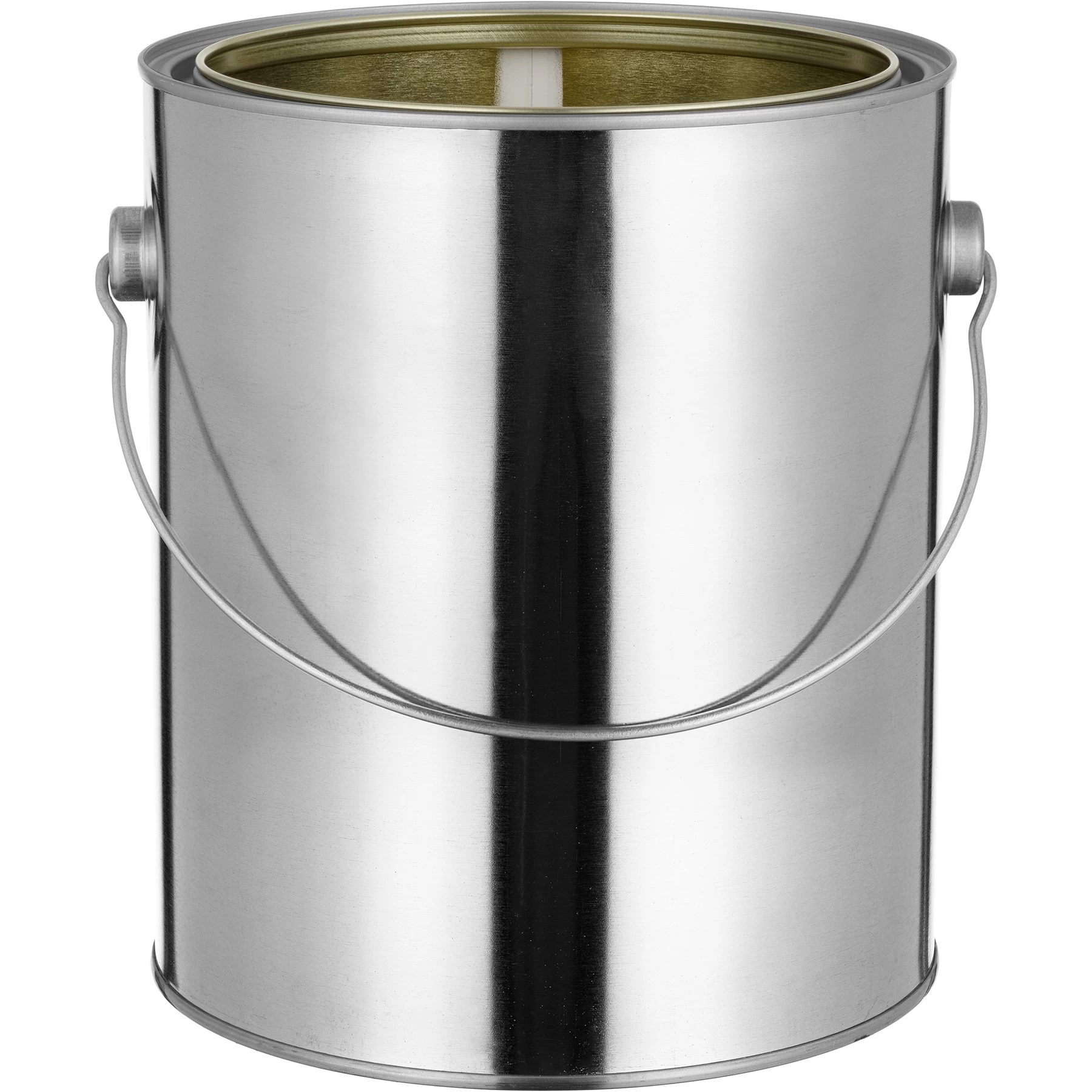 1 Gallon Metal Paint Can With Ears, Bail And Lid, Gold Phenolic Lined 4 1 Gallon Metal Paint Can With Ears, Bail And Lid, Gold Phenolic Lined - Image 2