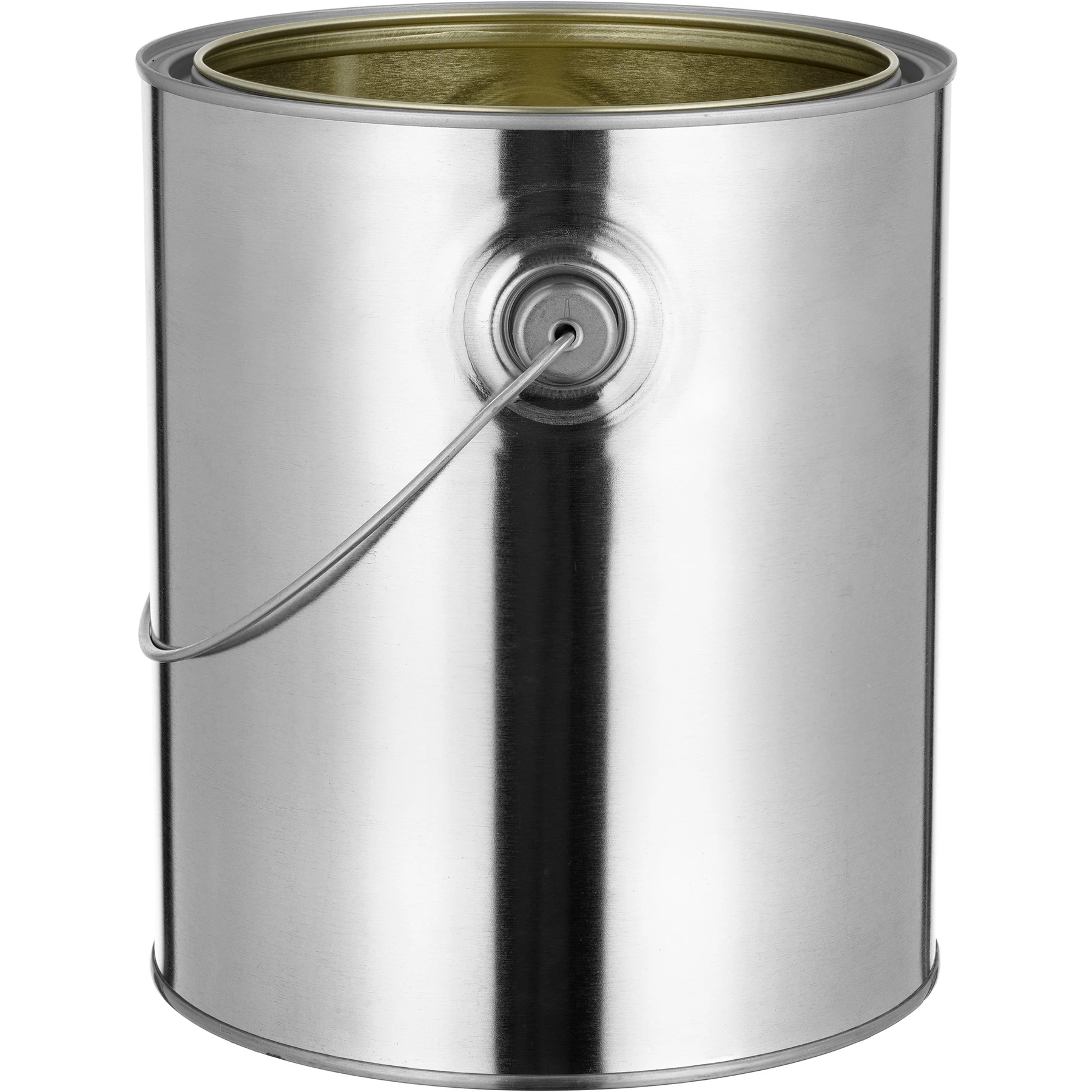 1 Gallon Metal Paint Can With Ears, Bail And Lid, Gold Phenolic Lined 5 1 Gallon Metal Paint Can With Ears, Bail And Lid, Gold Phenolic Lined - Image 3