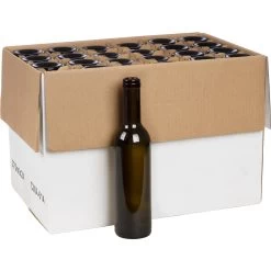 375 Ml Antique Green Bordeaux Wine Bottles, Mini Punt, Cork 24/cs -container 30wgw4 2 2