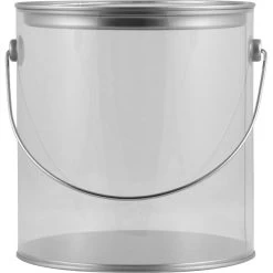1 Gallon Art-Style Clear Plastic Paint Can With Ears, Bail And Lid (Case Pack) -container 30wk1c 5 1