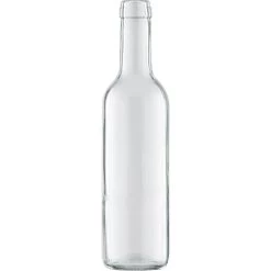 375 Ml Clear Bordeaux Wine Bottles, Mini Punt, Cork, 24/cs