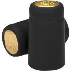 30 X 55mm Black Matte PVC Capsules W/Tear Tab, 100/cs